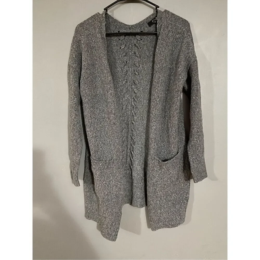 A.N.A Grey Open Front Knit Pocket Cardigan Size XSmall